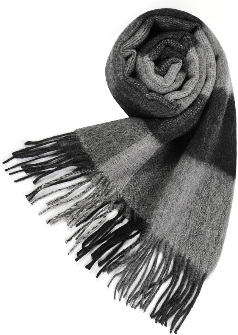 SKNSOFT Winter Wool Plaid Scarf for Men,Women Fashion Tartan Wrap Checkered Scarves - Image 4
